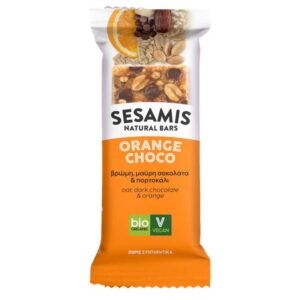 Μπάρα με Βρώμη, μαύρη Σοκολάτα και Πορτοκάλι Sesamis