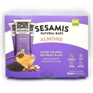 Παστέλι με Μαύρο Σουσάμι, Αμύγδαλο και Μέλι 3 ΤΕΜΑΧΙΑ Sesamis