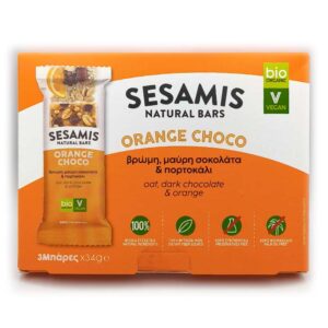 Μπάρα με Βρώμη, μαύρη Σοκολάτα και Πορτοκάλι 3 ΤΕΜΑΧΙΑ Sesamis
