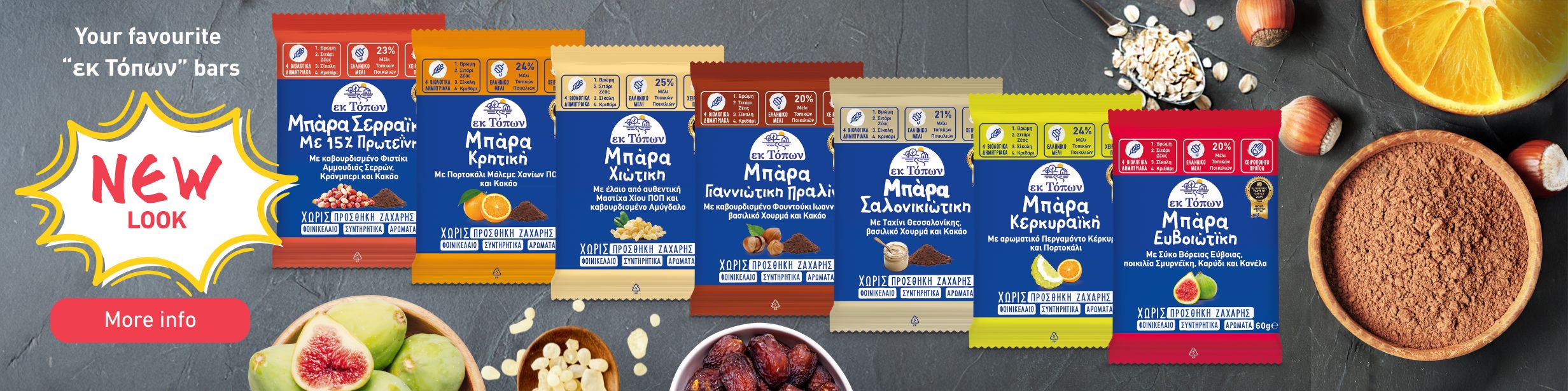 New look for the "εκ Τόπων" bars